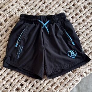 Black Athletic B101 Shorts with Blue Accents